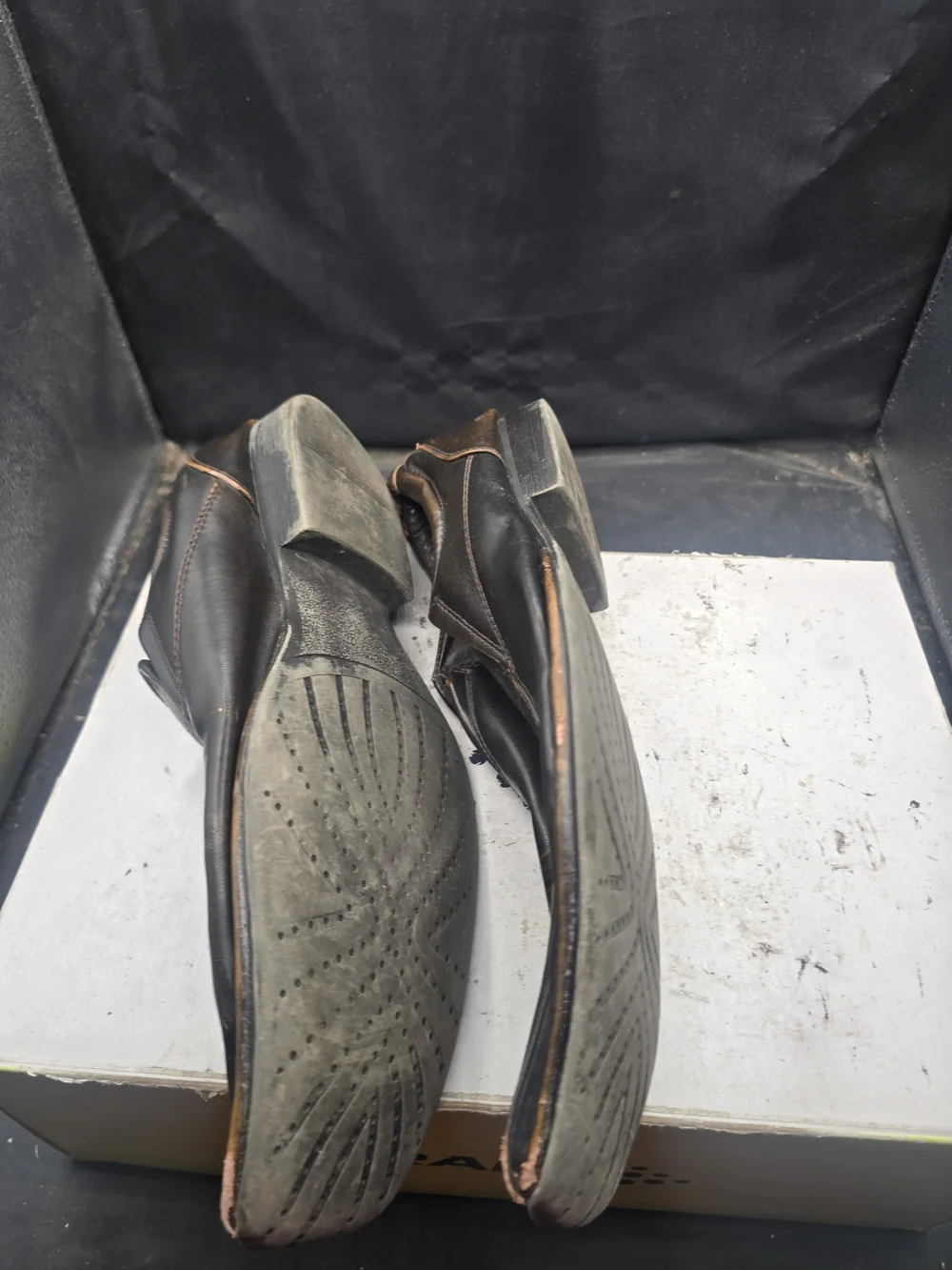 Men's Black Slip-On Square-Toe Loafers